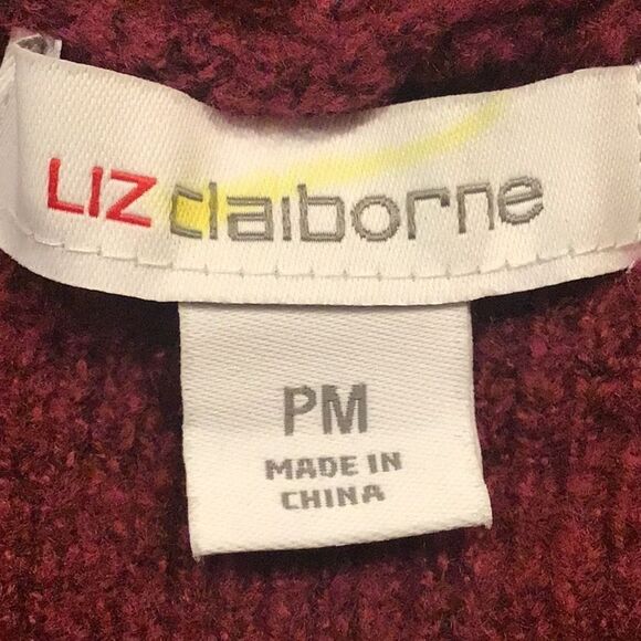 Liz Claiborne Magenta Houndstooth Knit Long Duster Cardigan Sweater - Picture 15 of 16